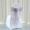 Pack of 12 Flower Chair Belt Spandex Stretch Chair Sashes Organza Ribbon Floral for Wedding Party Birthday Party Dance Party Celebration Chair Decoration Silver view 1