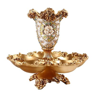 Elegant Large Flower Vases Table Centerpiece for Kitchen Dining Living Room Home Decor, European RetroTall Big Resin Flowers Chinese Vases for Bedroom Decorations, Holiday Gift White 12.6in 11.81in
