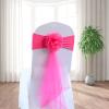 Pack of 50 Flower Chair Belt Spandex Stretch Chair Sashes Organza Ribbon Floral for Wedding Party Birthday Party Dance Party Celebration Chair Decoration Rose view 2