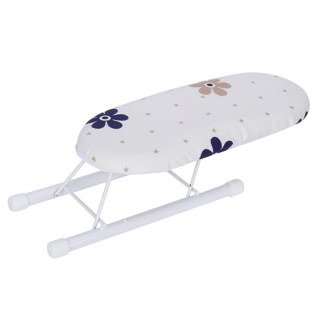Jerliflyer Desktop Ironing Board, Portable Mini Small Ironing Board Thickened with Folding Legs, Suitable for Home Travelling (Flowers Tightly grouped)