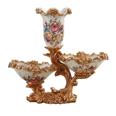Elegant Large Flower Vases Table Centerpiece for Kitchen Dining Living Room Home Decor, European RetroTall Big Resin Flowers Chinese Vases for Bedroom Decorations, White 13.78in 13in