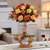 Elegant Large Flower Vases Table Centerpiece for Kitchen Dining Living Room Home Decor, European RetroTall Big Resin Flowers Chinese Vases for Bedroom Decorations, White 13.78in 13in view 2