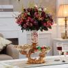 Elegant Large Flower Vases Table Centerpiece for Kitchen Dining Living Room Home Decor, European RetroTall Big Resin Flowers Chinese Vases for Bedroom Decorations, White 13.78in 13in view 3
