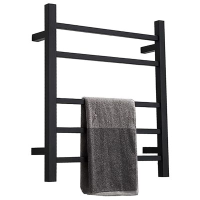 APUM Electric Towel Radiator Low Consumption Electric Towel Radiator with 5 Rectangular Bars Electric Wall-Mounted Towel Dryer Stainless Steel Towel Warmer (Plug in)