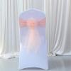 Pack of 12 Flower Chair Belt Spandex Stretch Chair Sashes Organza Ribbon Floral for Wedding Party Birthday Party Dance Party Celebration Chair Decoration Peach Pink view 1