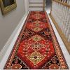 Traditional Hallway Narrow Runner Rug, Indoor Home Decoration Entryway Stairs Hall Corridor Carpet Runner Mat 60x300cm/70x450cm/80x600cm Red (Size : 3.3 ft x 9.8 ft) view 3