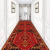 GRAPKS Long Carpet Runners with Non Slip Backing, Classic Narrow Runner Rug Entryway Stairs Hall Corridor Floor Mat Wide 60cm/70cm/80cm/100cm Retro Red (Size : 2.3 ft x 14.8 ft) view 4