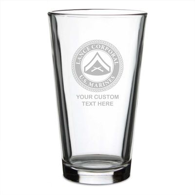 7.62 Design U.S. Marine Corps E-3 Lance Corporal Personalized 16 oz. Pint Glass
