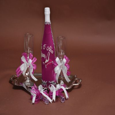 A&C Quinceaeras and More Quinceanera Accessories Pillows, Bible or Set Sweet Sixteen Accessories 175 (Toasting Set)