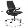 Steelcase Gesture Office Chair - Era Onyx Fabric, High Seat Height, Wrapped Back, Black on Black Frame with Polished Aluminum Base, Lumbar Support, and Hard Floor Casters view 3