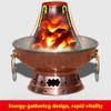 MNSSRN Old Beijing Mandarin Duck Shabu-Shabu Pot, Thickened Hot Pot Charcoal Pot Copper Stove Family Dinner Outdoor Picnic Charcoal Stove,36cm view 3