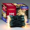 GLOWNOVA Green Wire,Clear Incandescent Bulb 300 Mini String Lights for Indoor Christmas Tree Garland Birthday Wedding Party Festival Decoration view 1