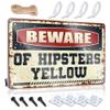 Man Cave Gifts for Him Beware of Hipsters Yellow Metal Sign Funny Stuff Man Cave Furniture ( Size : 20X30CM ) view 1