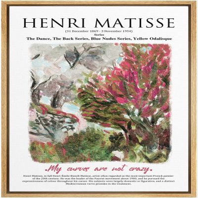 SIGNLEADER Framed Canvas Print Wall Art Rose Bush in The Garden Botanical Flower Illustrations Expressionism Traditional Colorful Multicolor Ultra for Living Room, Bedroom, Office - 16"x24" Natural