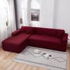 youyoucool Sectional Couch Covers 2pcs L-Shaped Sofa Covers Softness Furniture Slipcovers Polyester Fabric Stretch Couch Covers 4+4 Seater (Burgundy) view 1