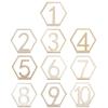 HEVSTIL 10pcs 1-10 Wooden Table Numbers, Wedding Table Numbers with Holder Base Wooden Hexagon Shape Table Numbers for Wedding Reception and Decoration view 1