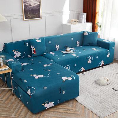 youyoucool Corner Sofa Cover Sectional Stretch Couch Slipcover 2 Piece 4+4 seat Set Washable Armchair Universal Elastic Couch Replacement for Living Room Furniture Sofa
