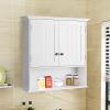 Tangkula Bathroom Wall Cabinet, Wooden Hanging Storage with Doors & Shelves, Multipurpose Wall Mounted Bathroom Medicine Cabinet for Kitchen Living Room view 4
