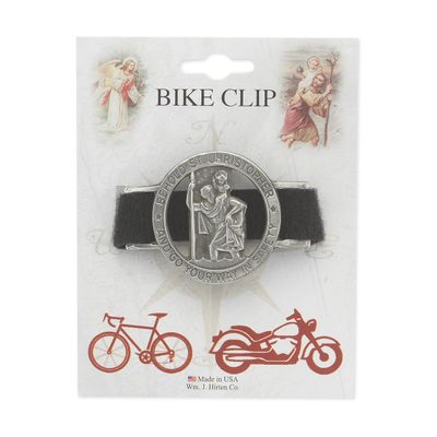 St. Christopher Bicycle/Motorcycle Clip, Round Pierced