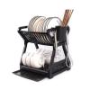 Dish Racks Dish Rack Double-layer Kitchen Dish Bowl Draining Storage Rack with Chopstick Cage Household Tableware Organizer Tray Box Basket Dish Drainer (Color : B) view 1