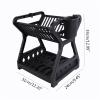 Dish Racks Dish Rack Double-layer Kitchen Dish Bowl Draining Storage Rack with Chopstick Cage Household Tableware Organizer Tray Box Basket Dish Drainer (Color : B) view 2