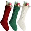 Kunyida Christmas Stockings Bulk, 18 Inches Burgundy, Ivory and Green Cable Knitted Stocking for Xmas Holiday Decoration, 9 Pack view 3