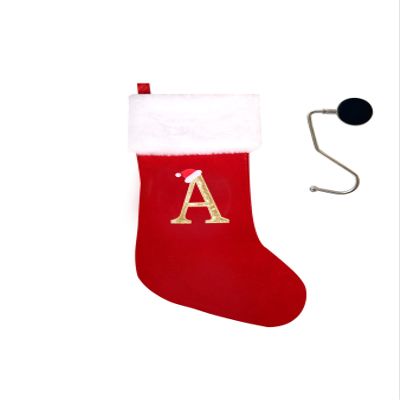 infleesh 20 Inches Monogrammed Christmas Stockings with Letters,Super Soft Christmas Stockings Large Monogram Stockings Red Letter Stockings for Christmas Holiday Xmas Gift