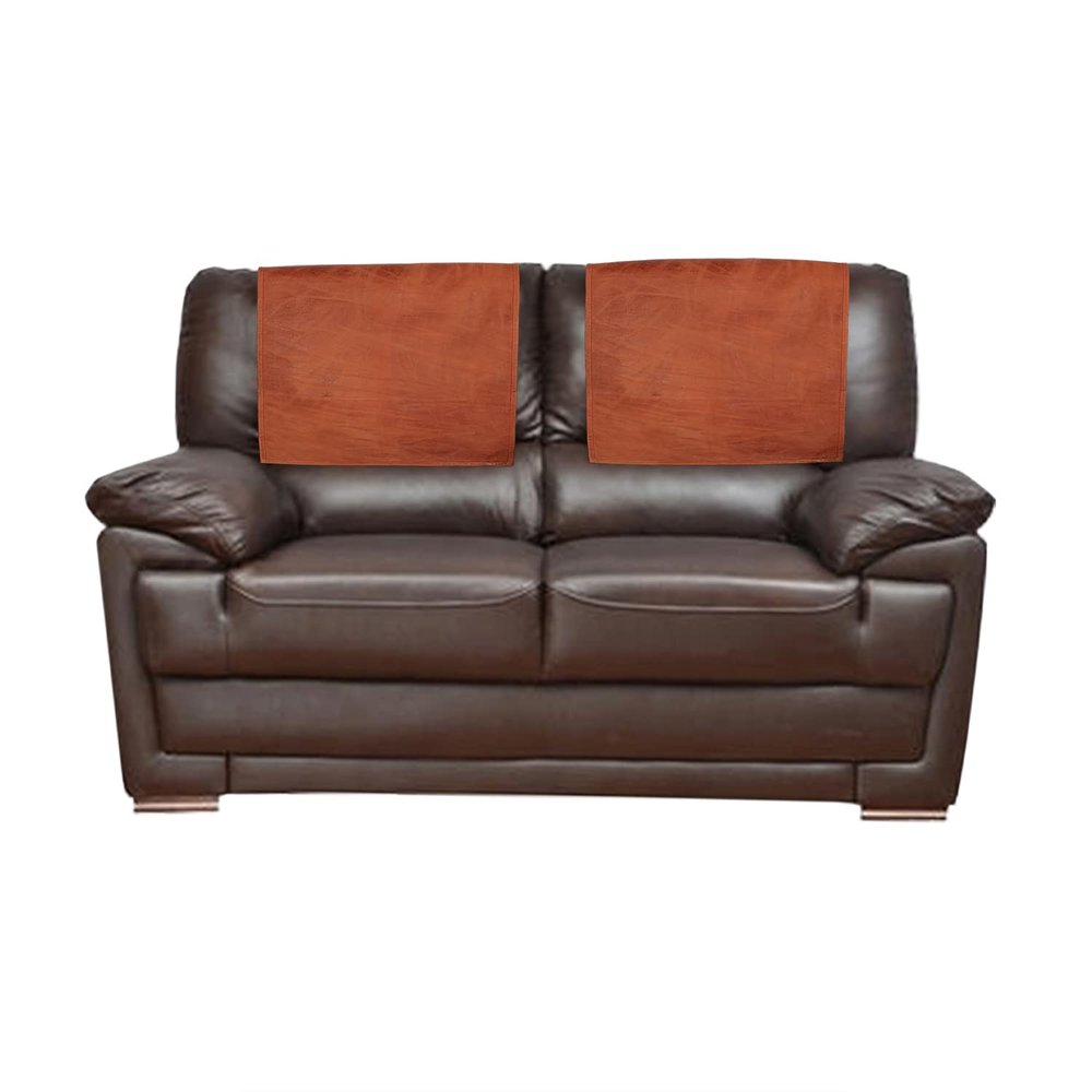 D DOLLY LAMB Leather Recliner Chair Headrest Cover - Sofa, Love Seat, Furniture Protector, Slipcover Theater Seat Cover/SlipCover for Home & Office, 14x26 Inches - Orange Crunch Pack of 2