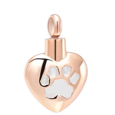 SHEIL Paw On Heart Pet Memorial Ashes Keepsake Urn Necklace Keepsake Pendant for Dog Cat Ash Holder Funeral Urns