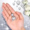150 Pieces Vase Filler Faux Pearls Vase Makeup Beads No Hole Gloss Bead Mixed Sizes Round Pearl for Home Party Wedding Decor, 8/14/20 mm(Glitter Silver) view 3