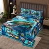 3 Piece 3D Sea Turtle Quilt Bedding Set Women Aldult Lightweight Bedding Sea Animals Bedspread Set Underwater World Bedspread Coverlet Soft Microfiber Home Quilt Set for King Bed All Season view 1