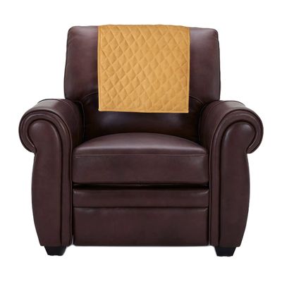 Azrah Traders Suede Leather Recliner Chair Headrest Cover for Home & Office - Sofa, Love Seat, Furniture Protector, Slipcover Theater Seat Cover, 30x30 Inches - Camal (01) Pack of 2