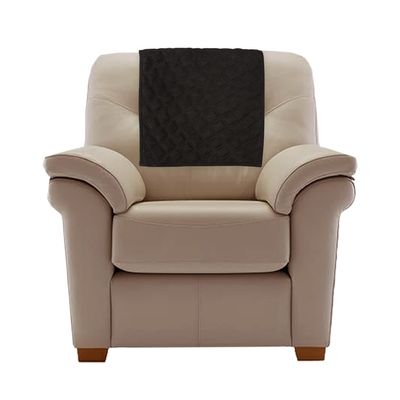 Azrah Traders Suede Leather Recliner Chair Headrest Cover for Home & Office - Sofa, Love Seat, Furniture Protector, Slipcover Theater Seat Cover, 30x30 Inches - Black (01) Pack of 2