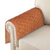 Azrah Traders Suede Leather Recliner Chair Headrest Cover for Home & Office - Sofa, Love Seat, Furniture Protector, Slipcover Theater Seat Cover, 30x30 Inches - Tan Pack of 2 view 3