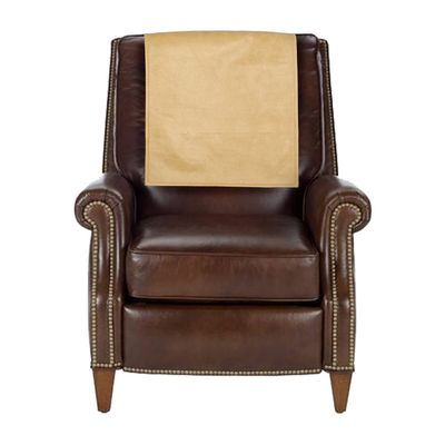 Azrah Traders Leather Recliner Chair Headrest Cover - Sofa, Love Seat, Furniture Protector, Slipcover Theater Seat Cover/SlipCover for Home & Office, 30x30 Inches - Dark Beige Pack of 2