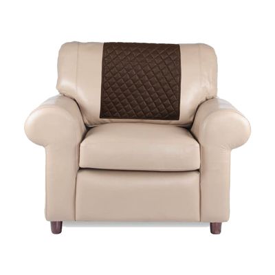 Azrah Traders Leather Recliner Chair Headrest Cover - Sofa, Love Seat, Furniture Protector, Slipcover Theater Seat Cover/SlipCover for Home & Office, 30x30 Inches - Light Brown Pack of 2