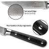 Damascus Serrated Steak Knife Set of 6 with Case, 5 Inch Serrated Steak Knife, 67 Layers Steel Blades Hand-sharpened to 15, Non-slip G10 Ergonomic Triple Rivet Handle for Gift, Natural Wooden Box view 4