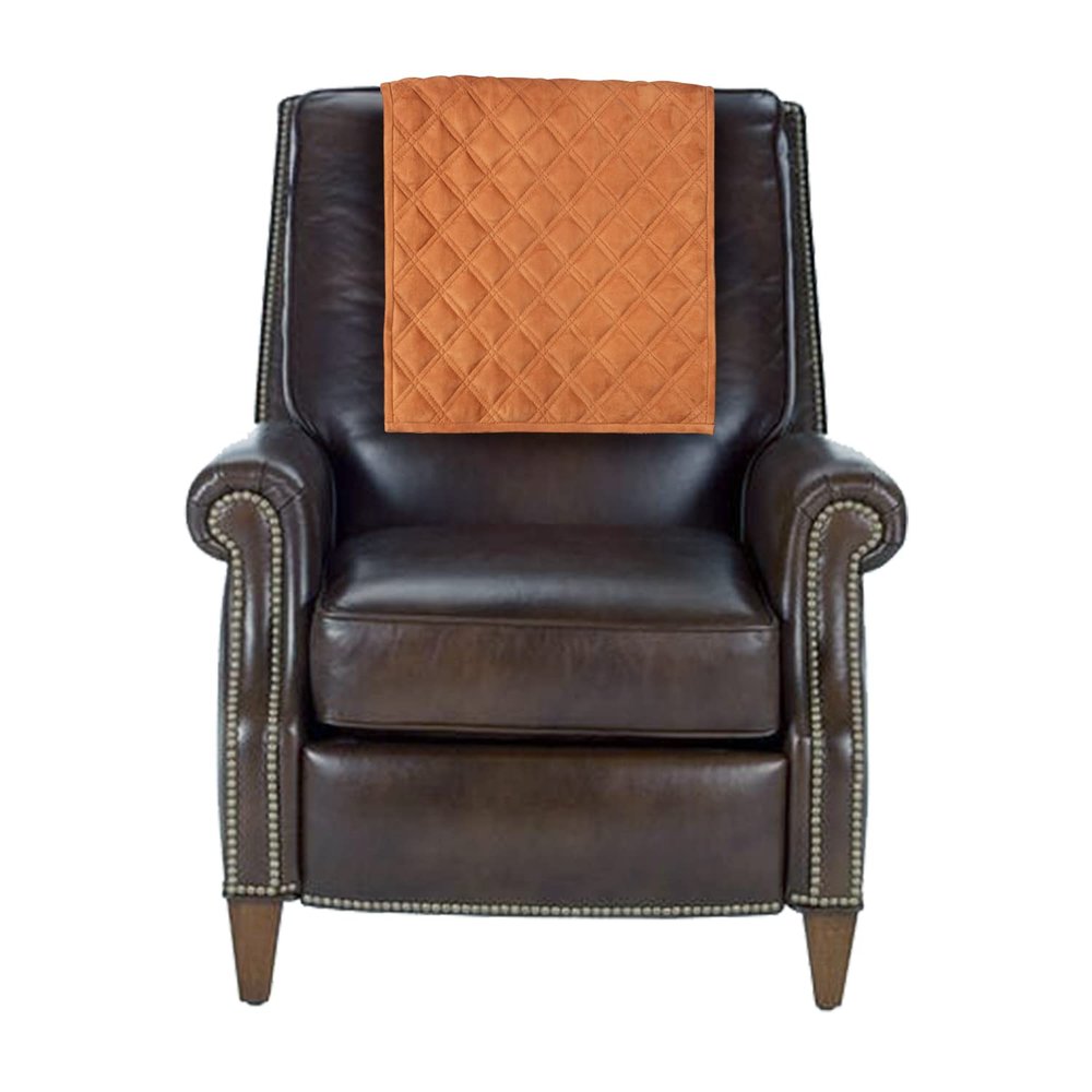 Azrah Traders Suede Leather Recliner Chair Headrest Cover for Home & Office - Sofa, Love Seat, Furniture Protector, Slipcover Theater Seat Cover, 17x27 Inches - Tan Pack of 1