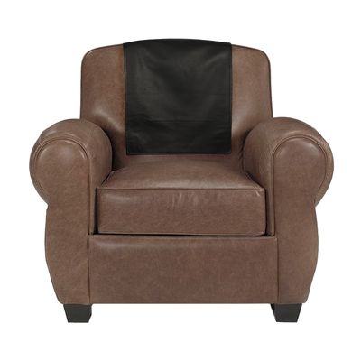 Azrah Traders Leather Recliner Chair Headrest Cover - Sofa, Love Seat, Furniture Protector, Slipcover Theater Seat Cover/SlipCover for Home & Office, 30x30 Inches - Black (03) Pack of 2