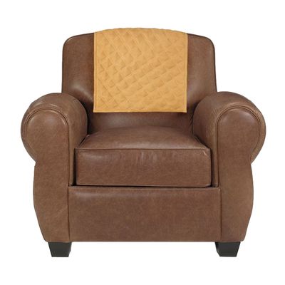 Azrah Traders Suede Leather Recliner Chair Headrest Cover for Home & Office - Sofa, Love Seat, Furniture Protector, Slipcover Theater Seat Cover, 30x30 Inches - Camal Pack of 2