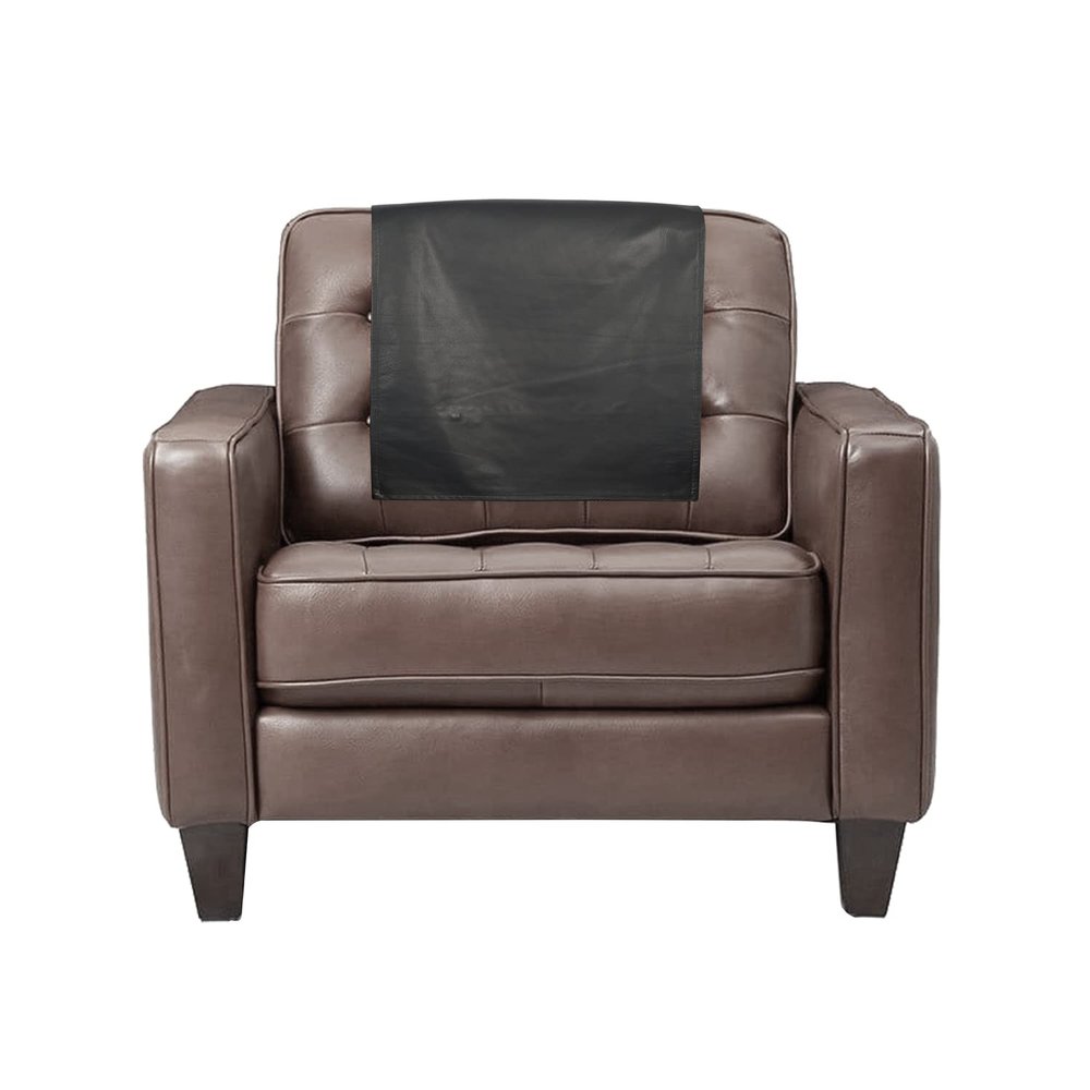 Azrah Traders Leather Recliner Chair Headrest Cover - Sofa, Love Seat, Furniture Protector, Slipcover Theater Seat Cover/SlipCover for Home & Office, 30x30 Inches - Dark Grey (01) Pack of 2