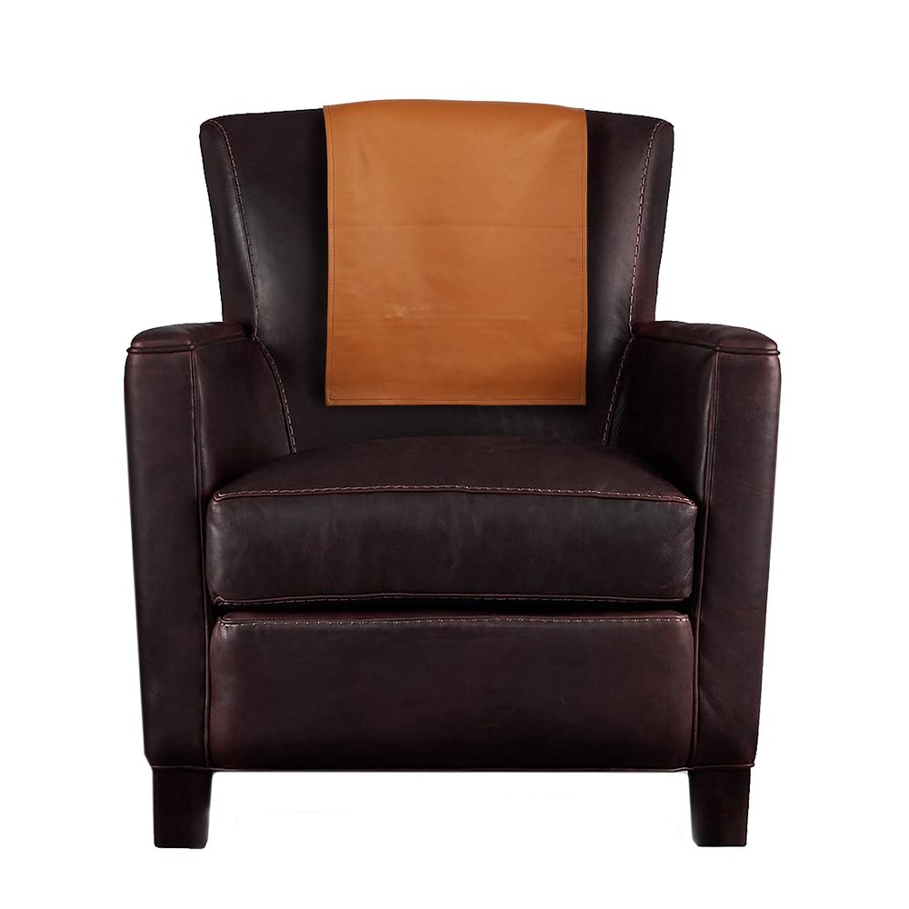 Azrah Traders Leather Recliner Chair Headrest Cover - Sofa, Love Seat, Furniture Protector, Slipcover Theater Seat Cover/SlipCover for Home & Office, 30x30 Inches - Mango Tan (04) Pack of 2