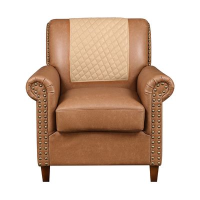 Azrah Traders Leather Recliner Chair Headrest Cover - Sofa, Love Seat, Furniture Protector, Slipcover Theater Seat Cover/SlipCover for Home & Office, 18x26 Inches - Light Beige Pack of 2