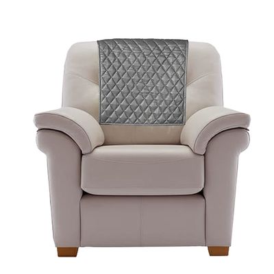 Azrah Traders Leather Recliner Chair Headrest Cover - Sofa, Love Seat, Furniture Protector, Slipcover Theater Seat Cover/SlipCover for Home & Office, 14x30 Inches - Grey (05) Pack of 1