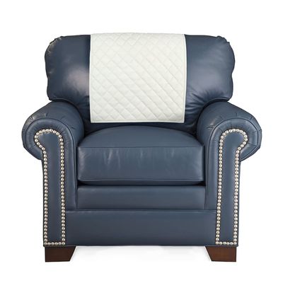 Azrah Traders Leather Recliner Chair Headrest Cover - Sofa, Love Seat, Furniture Protector, Slipcover Theater Seat Cover/SlipCover for Home & Office, 24x30 Inches - White (02) Pack of 2