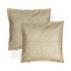Azrah Traders Lambskin Leather Pillow Cover - Sofa Cushion Case - Decorative Throw Covers for Living Room & Bedroom, 20x20 Inches - Light Beige Box Pack of 2 view 1