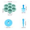 7-Cavity DIY Ice Pop Mold Silicone Popsicle Mold with Colorful Sticks Popsicle Makers for Lollipop and Ice Cream Mould Baby Food Storage Container Reusable Non-Stick Ice Cube Trays (Nordic Green) view 2