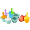 7-Cavity DIY Ice Pop Mold Silicone Popsicle Mold with Colorful Sticks Popsicle Makers for Lollipop and Ice Cream Mould Baby Food Storage Container Reusable Non-Stick Ice Cube Trays (Nordic Green) view 3