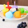 7-Cavity DIY Ice Pop Mold Silicone Popsicle Mold with Colorful Sticks Popsicle Makers for Lollipop and Ice Cream Mould Baby Food Storage Container Reusable Non-Stick Ice Cube Trays (Nordic Green) view 4
