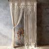 OIHYA Macrame Curtain Wall Hanging Handmade Boho Curtains for Wedding Backdrop Arch Closet Room Divider Boho Wall Decor 40"X80" view 1